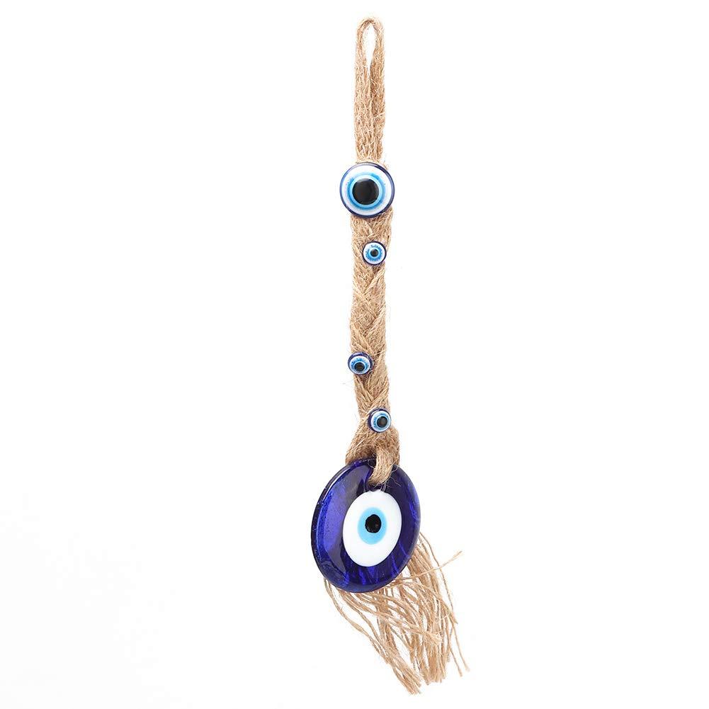 [Australia] - Oumefar Turkish Devil's Eye Glass Pendant Amulet Blue Lucky Charm Wall Mount Pendant Necklace Lucky Protection 