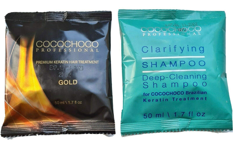 [Australia] - Cocochoco Gold Brazilian Keratin Hair Treatment KIT 50 ml Treatment & 50 ml Clarifying Shampoo 