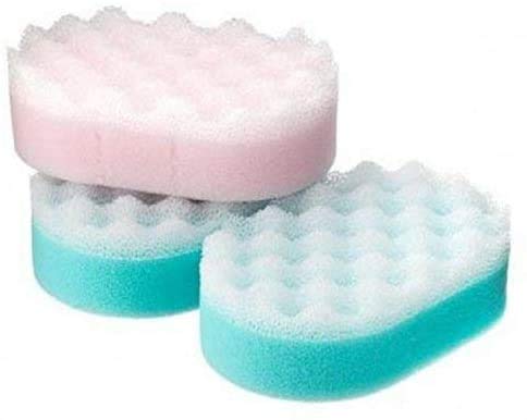 [Australia] - 12 x Bath Sponge for Adults - Exfoliating Body Shower Scrubber for Men Women Kids Children - One Smooth Side - One Rough Side to Exfoliate (12) 12 