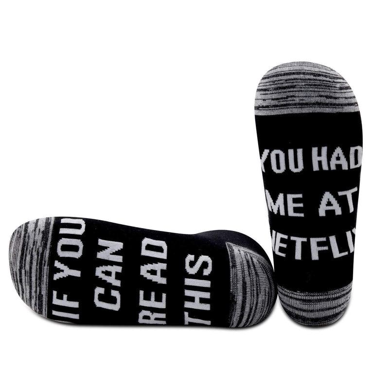 [Australia] - PYOUL Netflix Gift Netflix Chill Gift for Netflix Couples If You Can Read This You Had Me At Netflix Socks 