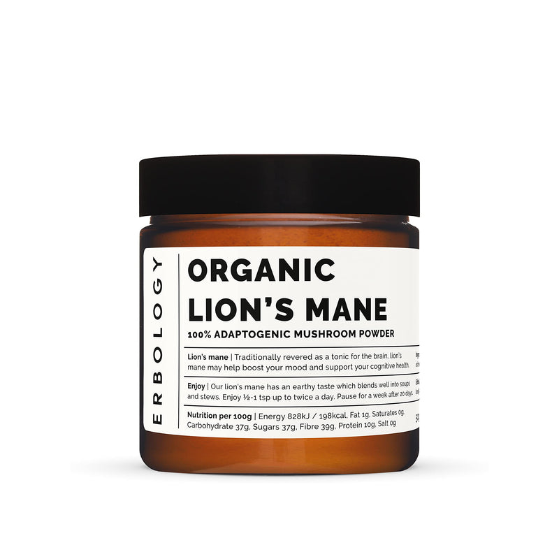 [Australia] - 100% Organic Lion's Mane Mushroom Powder 50g - 32% Beta-glucans - Calm and Focus - Hericium Erinaceus - Small Batch - Sustainably Grown in Europe - Vegan - Non-GMO - No Added Fillers 