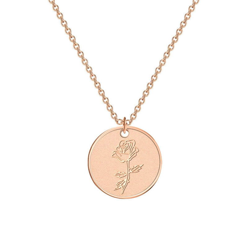 [Australia] - KUIYAI Birth Month Flower Pendant Necklace Flower Gift Flower Of The Month Jewelry Flower Necklace Gift For Women 6 Rose ne EU 