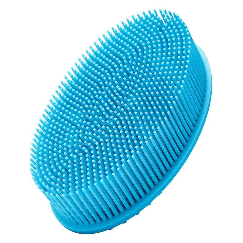 [Australia] - Silicone Body Brush, Soft Body Scrubber Shower Brush Exfoliating Cleaning Brush, Comfortable Face Skin Massage Tool (Blue) 