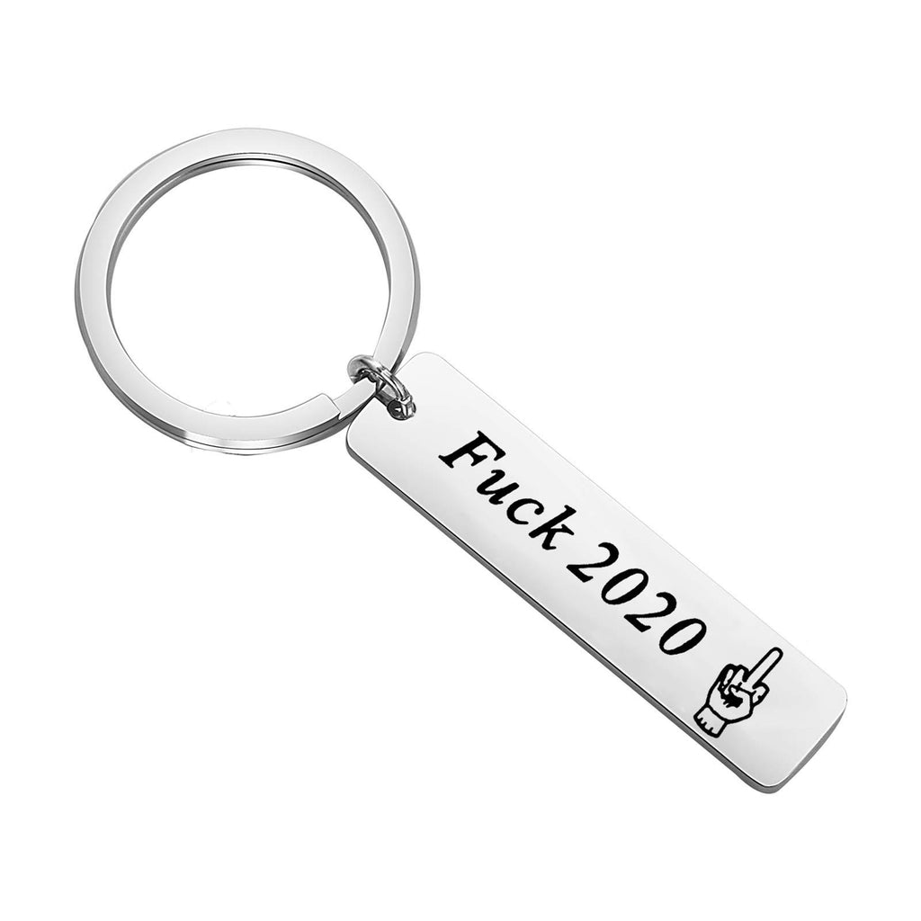 [Australia] - KEYCHIN Inspirational Gifts Fuck 2020 Keychain Couple Humor Gift Election Gift Funny Social Distancing Jewellery Christmas Graduation Gift fuck 2020 key 