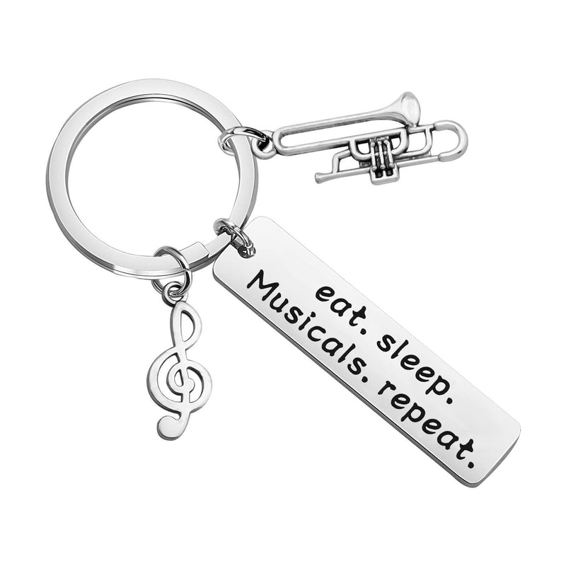 [Australia] - KEYCHIN Music Lover Gift Classical MusicJewelry Music Teacher Music Major gift Eat Sleep Musicals Repeat Keychain Musical Drama Gift Musicals Repeat key 