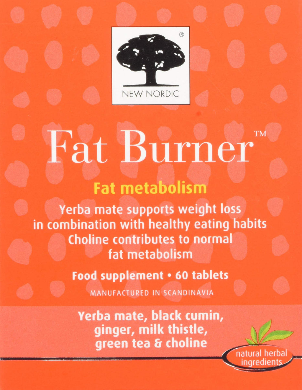 [Australia] - New Nordic Fat Burners 60 Pack - Contains Yerba Mate - Dairy and Gluten Free -Supports Slimming and Weight Loss Suitable for Vegans and Keto 