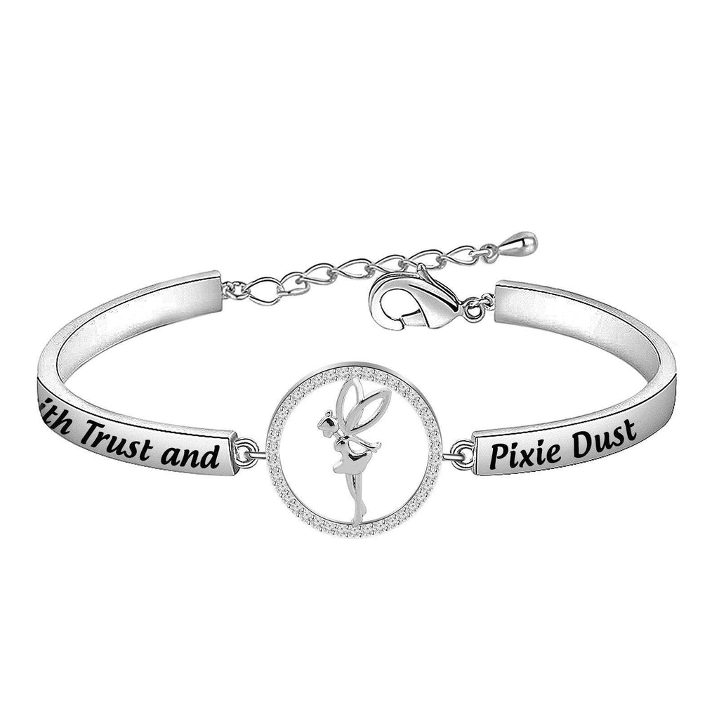 [Australia] - BNQL Faith Trust and Pixie Dust Bracelet Fairy Tale Jewelry Tinkerbell Bracelet Birthday Gifts for Her 