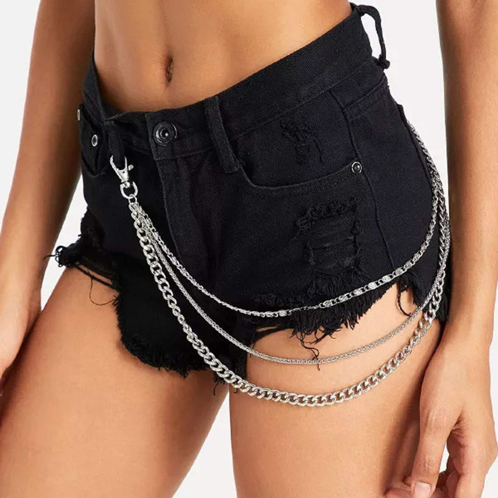 [Australia] - TseenYi Wallet Hip Hop Punk Pants Trousers Chains Pocket Chain Belt Silver Hipster Jeans Pant Chain for Women and Girls (Silver) 