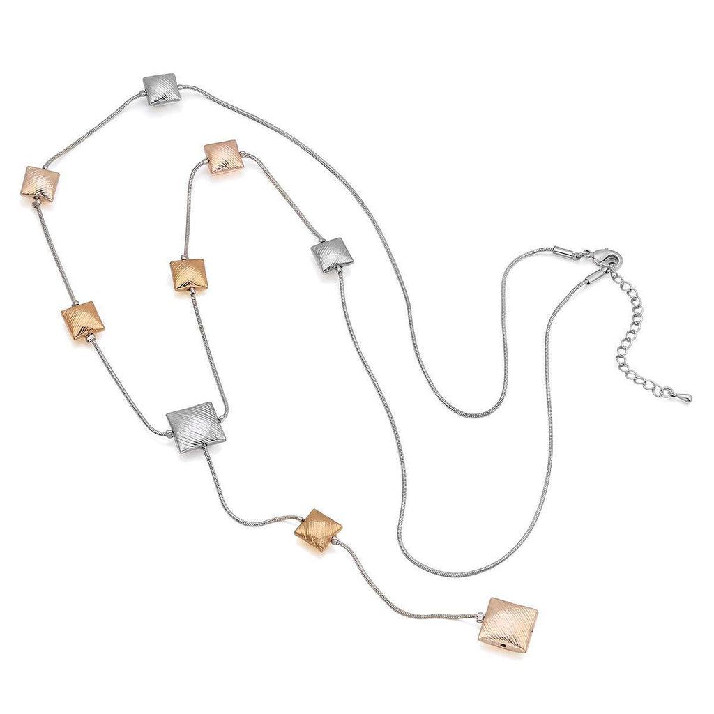 [Australia] - PengJin Woman's Square Long Y-Shaped Necklace Sweater Chain, The Best Birthday Gift for Girls Multicolor 