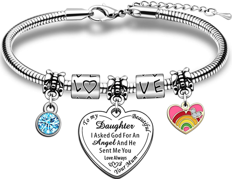 [Australia] - JMIMO Daughter Gifts Daughter Bracelet for Women Girls Adjustable Snake Charm Bangle Bracelets Gifts from Mum Dad Mum to Daughter 