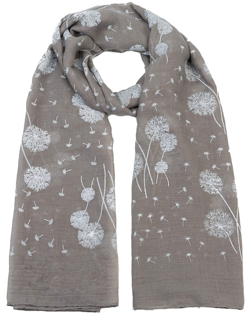 [Australia] - Dandelion Celebrity Designer Scarf Womens Scarf Shawl Wrap Ladies Long Scarf Grey 