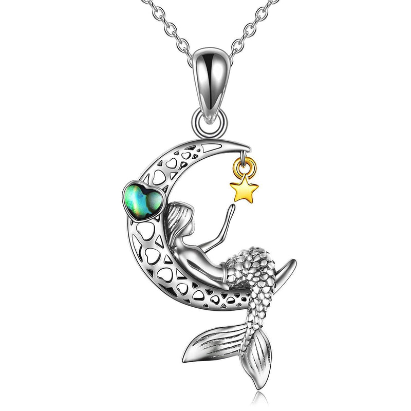 [Australia] - VENACOLY Sterling Silver Necklace Mermaid/Sea Turtle Pendant Jewellery Ocean Themed Gifts For Women Mermaid pendant 