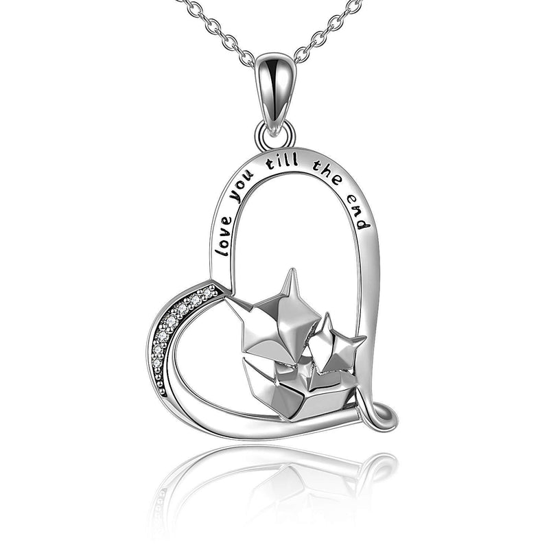 [Australia] - YFN Fox Necklace Sterling Silver Mother Daughter Fox Pendant Jewellery Fox Gifts for Women Girls 