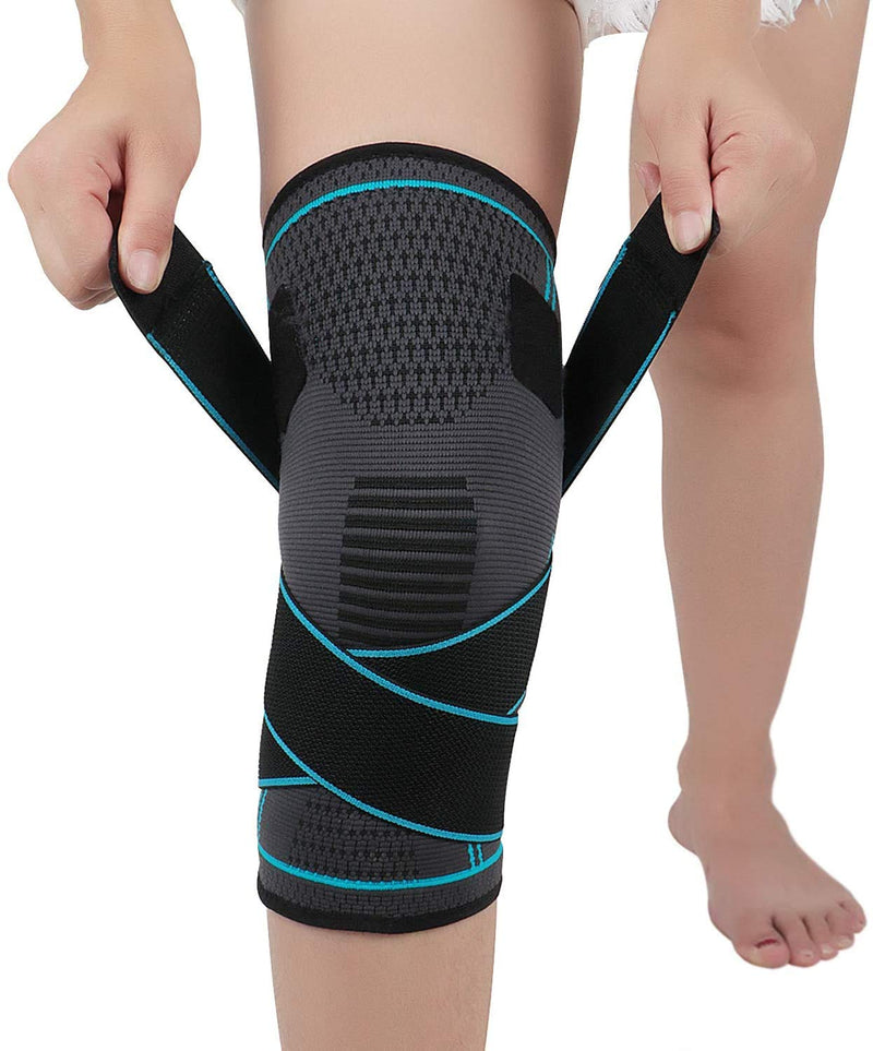 [Australia] - NTRH Knee Brace for Arthritis ACL and Meniscus Tear Adjustable Knee Sleeves for Sports Knee Support for Men and Women (single) Blue-XXL 