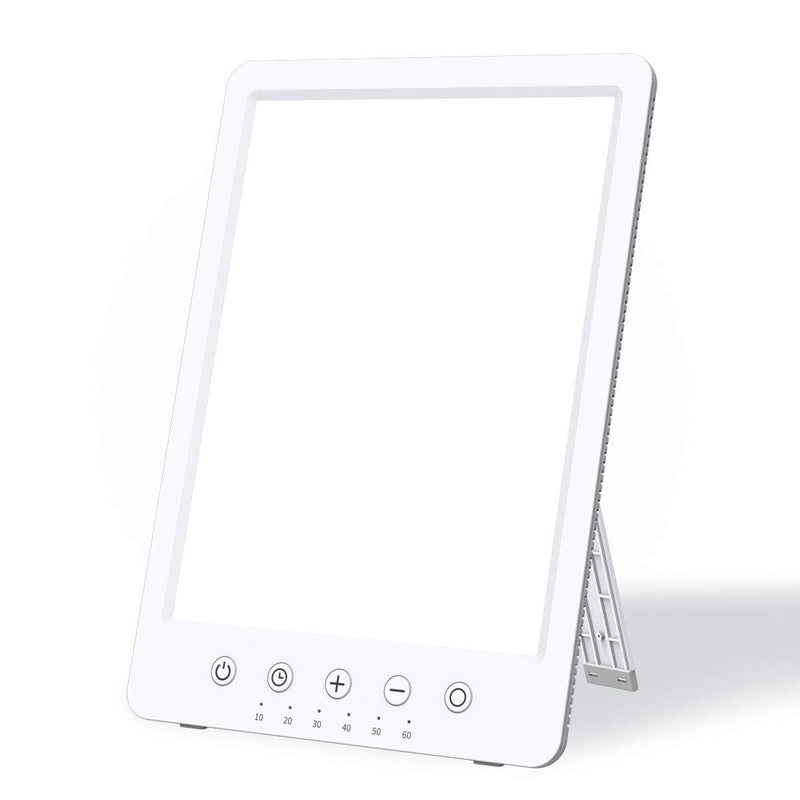 [Australia] - Easysleep Sun Lamp 10000 Lux LED Energy Therapy White Warm Light with 7 Timer and 10 Adjustable Brightness and with Memory Function and 2 Flexible Placement. (White) 