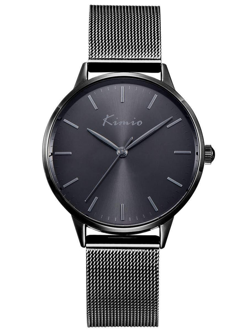 [Australia] - Alienwork Kimio Women's Watch Elegant Mesh Strap Black/Black/Mesh Strap Black 