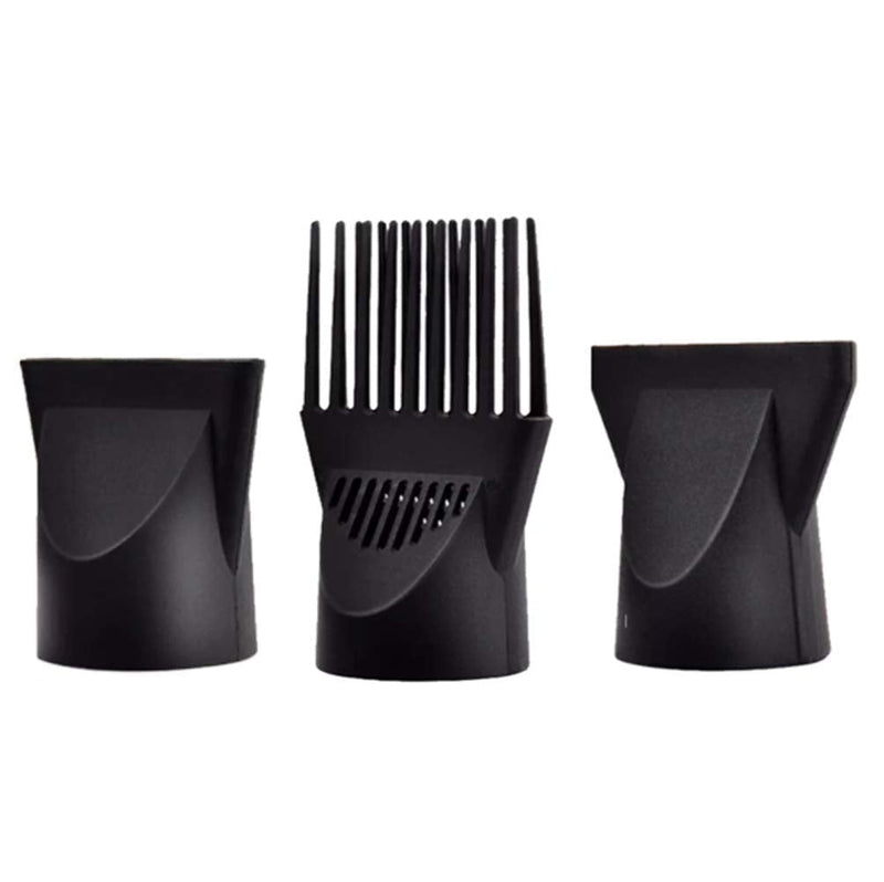 [Australia] - 1Set(3PCS) Non-Universal Plastic Hair Dryer Diffuser Attachment Hair Dryer Nozzle Comb Concentrator Replacement Professional Barbershop Salon Tool Special for 4.5cm/1.7inch Blow Dry(Black) 