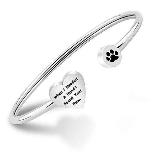 [Australia] - BNQL Dog Lovers Bracelet When I Needed A Hand I Found Your Paw Bracelet Dog Owner Paw Print Gifts cuff 