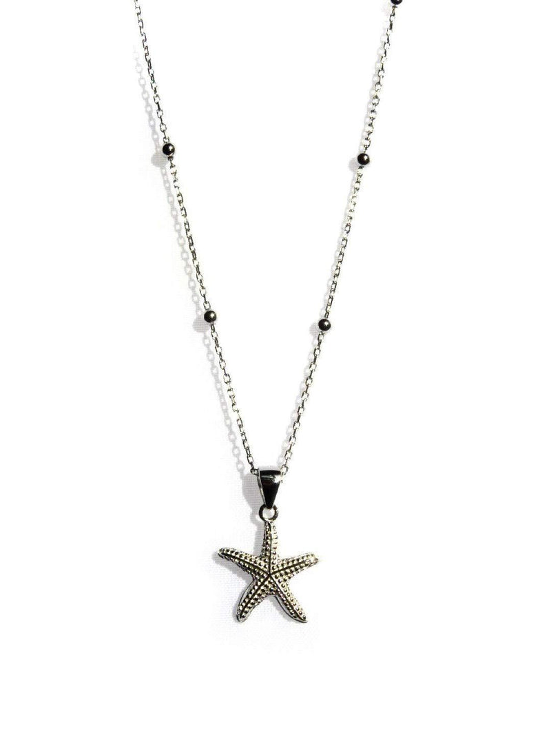 [Australia] - Star Fish Pendant Necklace, 925 Solid Sterling Silver and Rhodium Plated 