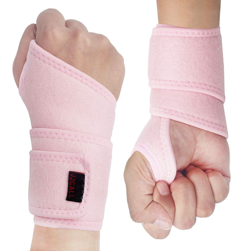 [Australia] - 2Pack Version Profession Wrist Support Brace, Adjustable Wrist Strap Reversible Wrist Brace for Sports Protecting/Tendonitis Pain Relief/Carpal Tunnel/Arthritis, Right&Left (Pink) Pink 