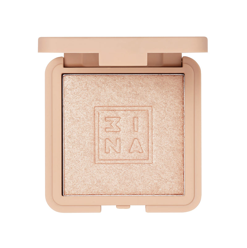 [Australia] - 3ina MAKEUP - Cruelty Free - Vegan - Made in Europe - Highlighter Makeup Powder with Mirror - Natural & Luminous Finish - Gold - The Highlighter 512 