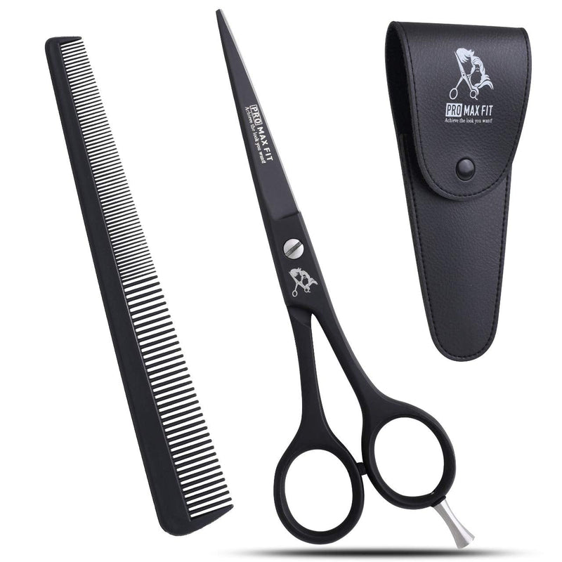 [Australia] - PromaxFit Hairdressing Scissors ‚Äì Barber Scissors for Hair Cutting ‚Äì Professional Hair Scissors with Adjustable Screws ‚Äì Black Stainless Steel Hair Cutting Scissor ‚Äì Hairdressing scizzors with Comb 