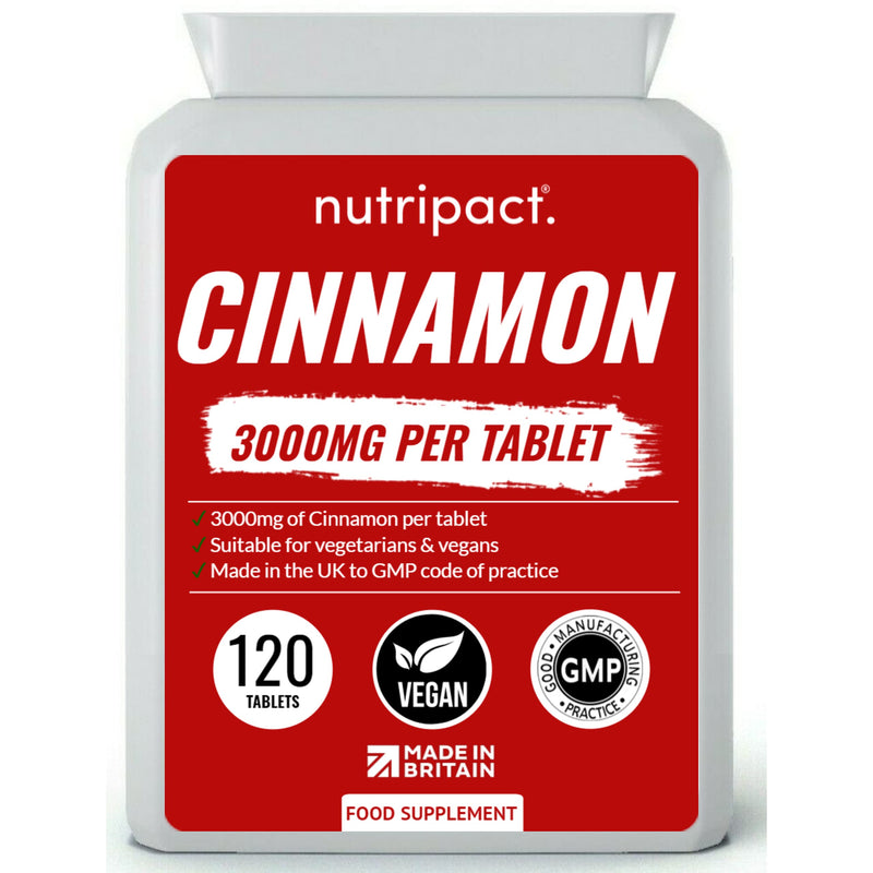 [Australia] - Cinnamon 3000mg Tablets - 120 Pack - for Blood Sugar Control & Weight Control Support Metabolism - Suitable for Vegetarians & Vegans - Made in The UK 