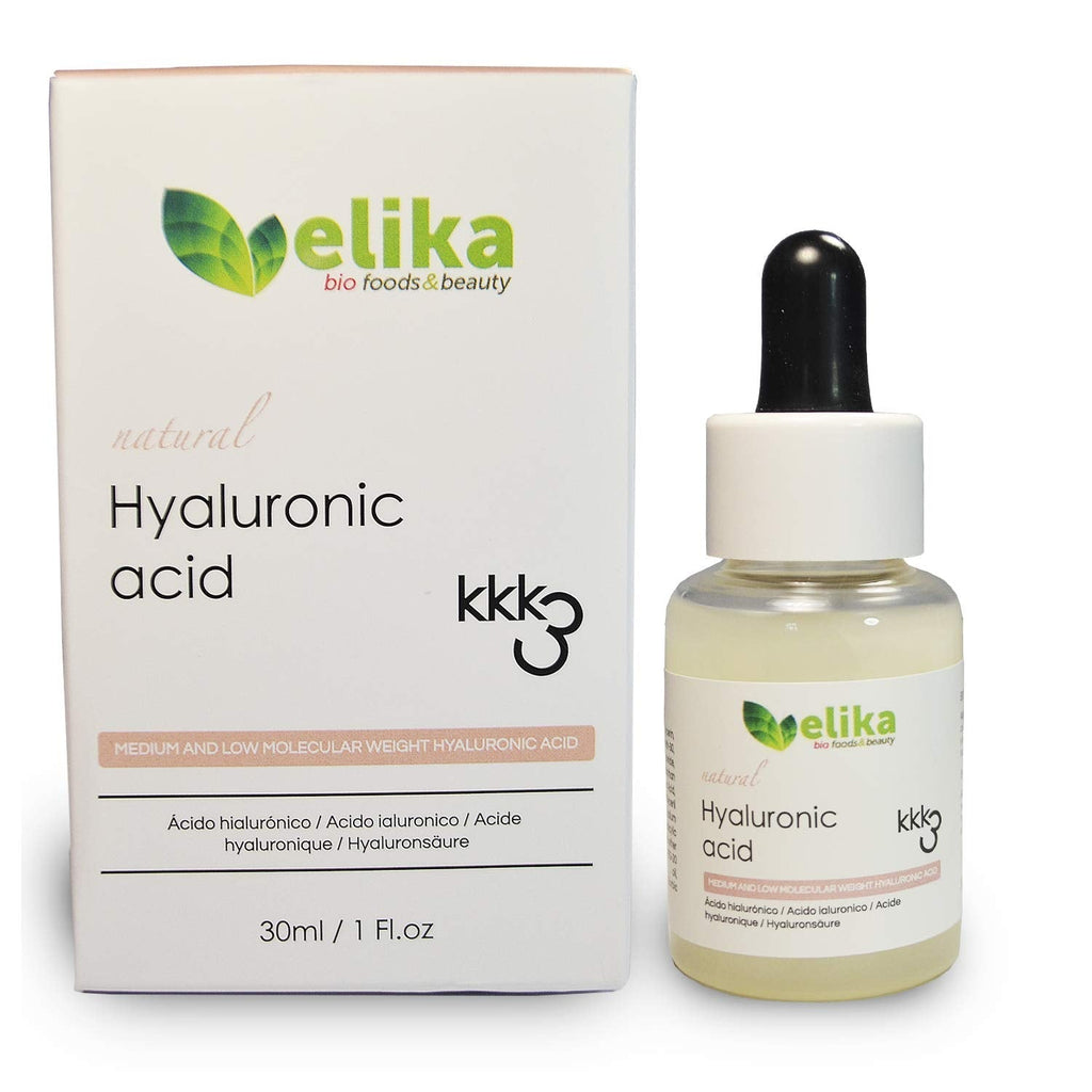 [Australia] - Elikafoods- Pure Hyaluronic Acid"Koko", Hyaluronic Facial Serum 3K, Triple Effect Anti-Ageing, Ultra-Hydrating and Firming, Anti-Ageing Prevention. Suitable for all skin types, 30ml. 