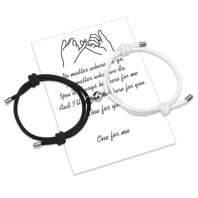 [Australia] - 2pcs Magnetic Mutual Attraction Couple Bracelets Handmade Rope Braided Matching Bracelets Boyfriend Girlfriend gift 