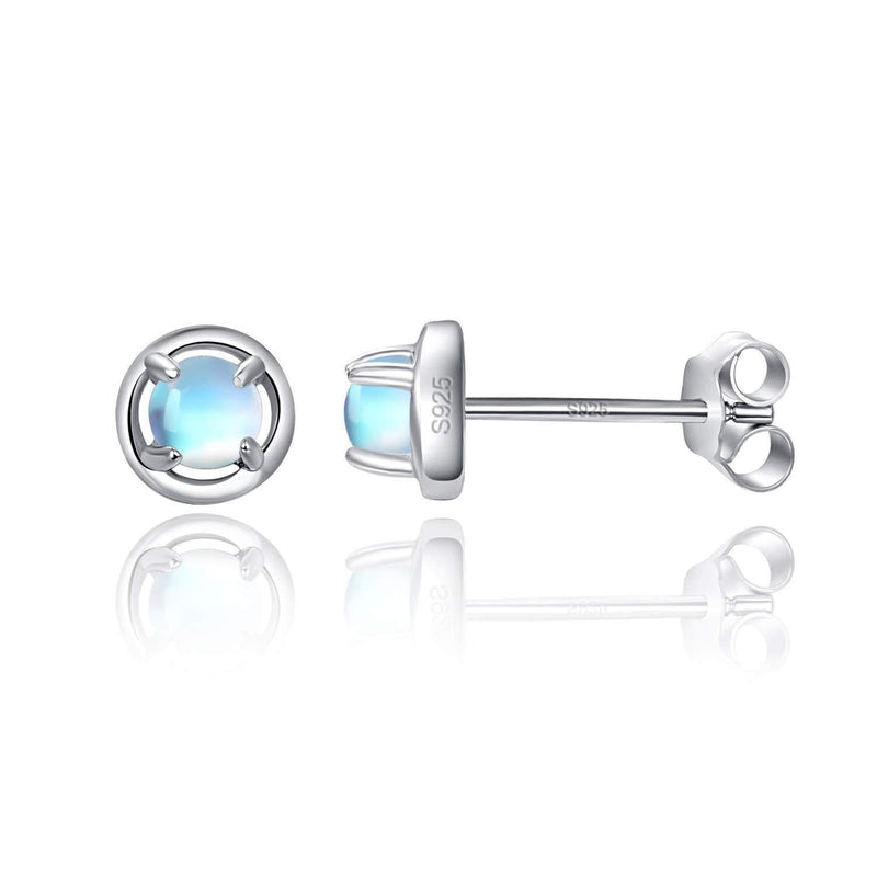 [Australia] - Moonstone Earrings 925 Sterling Silver Moonstone Stud Earrings Rainbow Earrings Hypoallergenic Earrings Birthday Gifts for Girl Kids … 