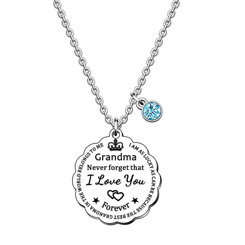 [Australia] - SMARGO Grandma Necklace Best Grandma Mother's Day Birthday Jewellery Gifts From Grandchildren Granddaughter Grandson I Am As Lucky As Can Be The Best Grandma In The World Belongs To Me 
