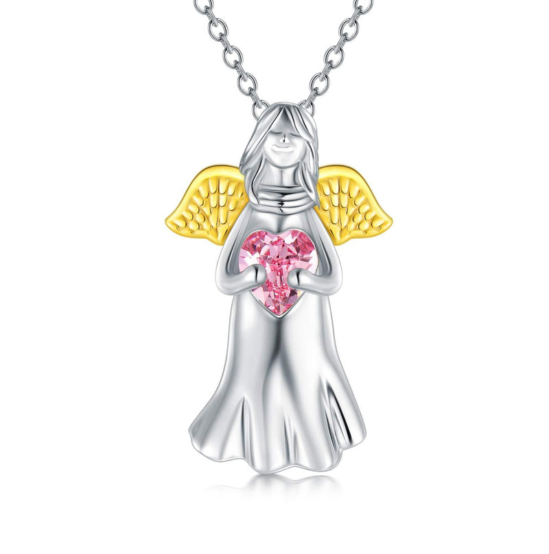 [Australia] - Sterling Silver Guardian Angel Necklace, Birthday Communion Christening Jewellery Gifts for Girls Daughter 