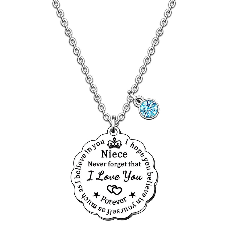 [Australia] - SMARGO Inspirational Charm Niece Necklace Gifts For Girls Birthday Christmas Jewellery Presents From Auntie Uncle I Hope You Believe In Yourself As Much As I Believe In You 