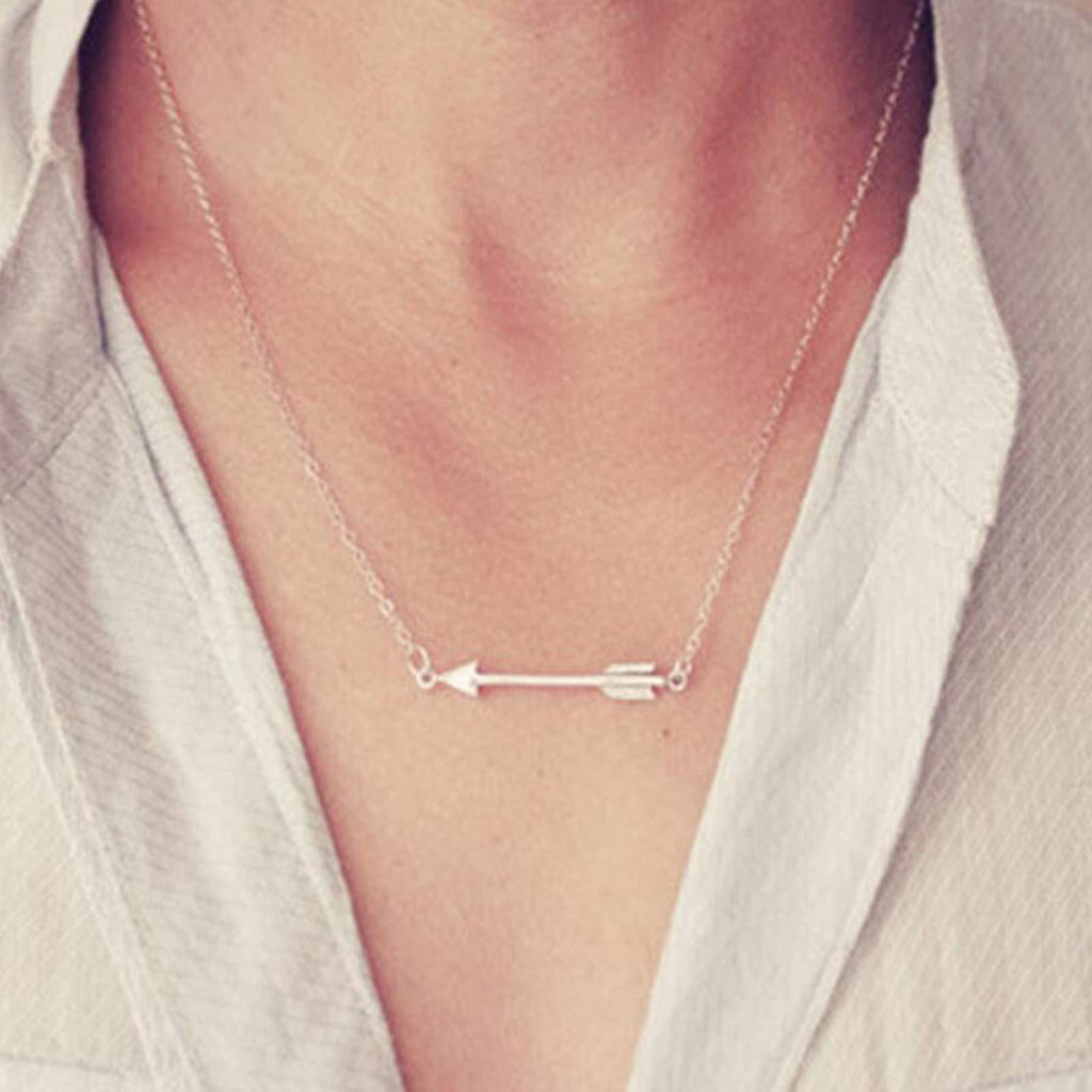 [Australia] - TseenYi Arrow Choker Necklace Arrow Pendant Necklace Chain Adjustable Necklaces Jewelry for women and Girls (Silver) Silver 