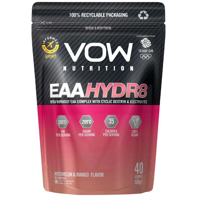 [Australia] - Vow EAA Hydr8 - Essential Amino Acids, Electrolytes, BCAAs, Cyclic Dextrin Intra Workout Drink Informed Sports (Watermelon and Mango) Watermelon and Mango 