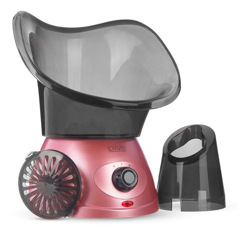 [Australia] - LIVIVO Facial Face Spa Steamer Inhaler With Aromatherapy Diffuser 'Herb Grill' and Dual Nose-Cones Kit Set - Ideal To Use on Open Pores For Removal of Dirt Acne Pimples etc (Rose Gold) 