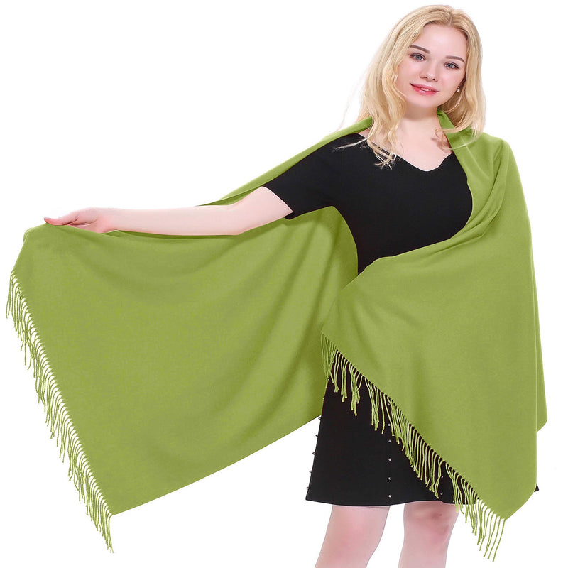 [Australia] - Thick Solid Colour Design Cotton Blend Shawl Scarf Wrap Stole Throw Head Wrap Face Cover Pashmina CJ Apparel NEW Lime Green 