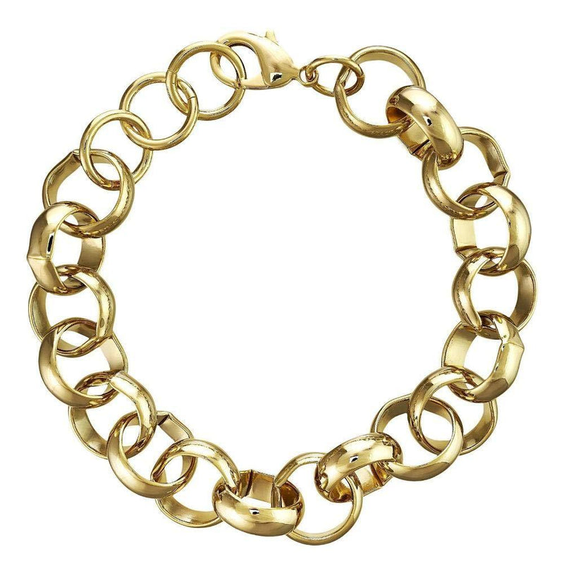 [Australia] - The Bling King 16mm XXL Gold Belcher Bracelet Men's Chunky Large Heavy Real Gold Plating 
