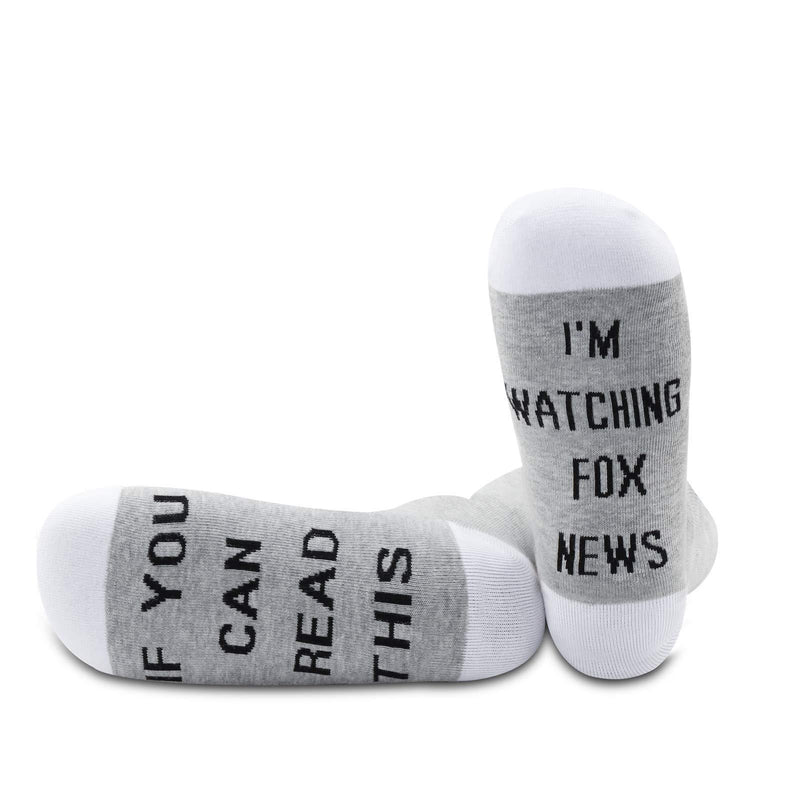 [Australia] - PYOUL Fox News Inspired Gift Fox News Fans Socks If You Can Read This I'm Watching Fox News Socks Watching Fox News 1 Pair 