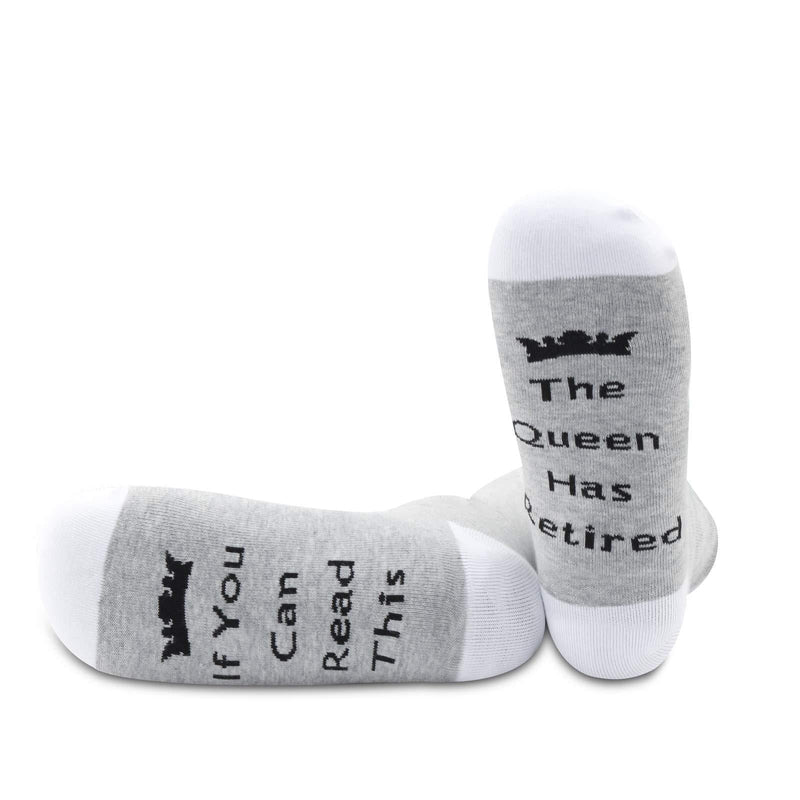 [Australia] - PYOUL Retirement Gift Retirement Socks If You Can Read This The Queen Has Retired Socks for Her The Queen Has Retired 1 Pair 