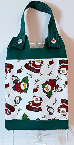 [Australia] - 100% Cotton Catheter Night Bag Holder with Handle. Festive Season. Santa. Cover for a Catheter Night Bag. 