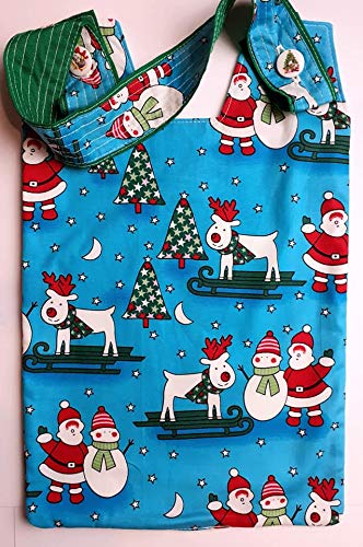 [Australia] - 100% Cotton Catheter Night Bag Holder with Handle. Cover for a Catheter Night Bag. Festive Season Pattern. 