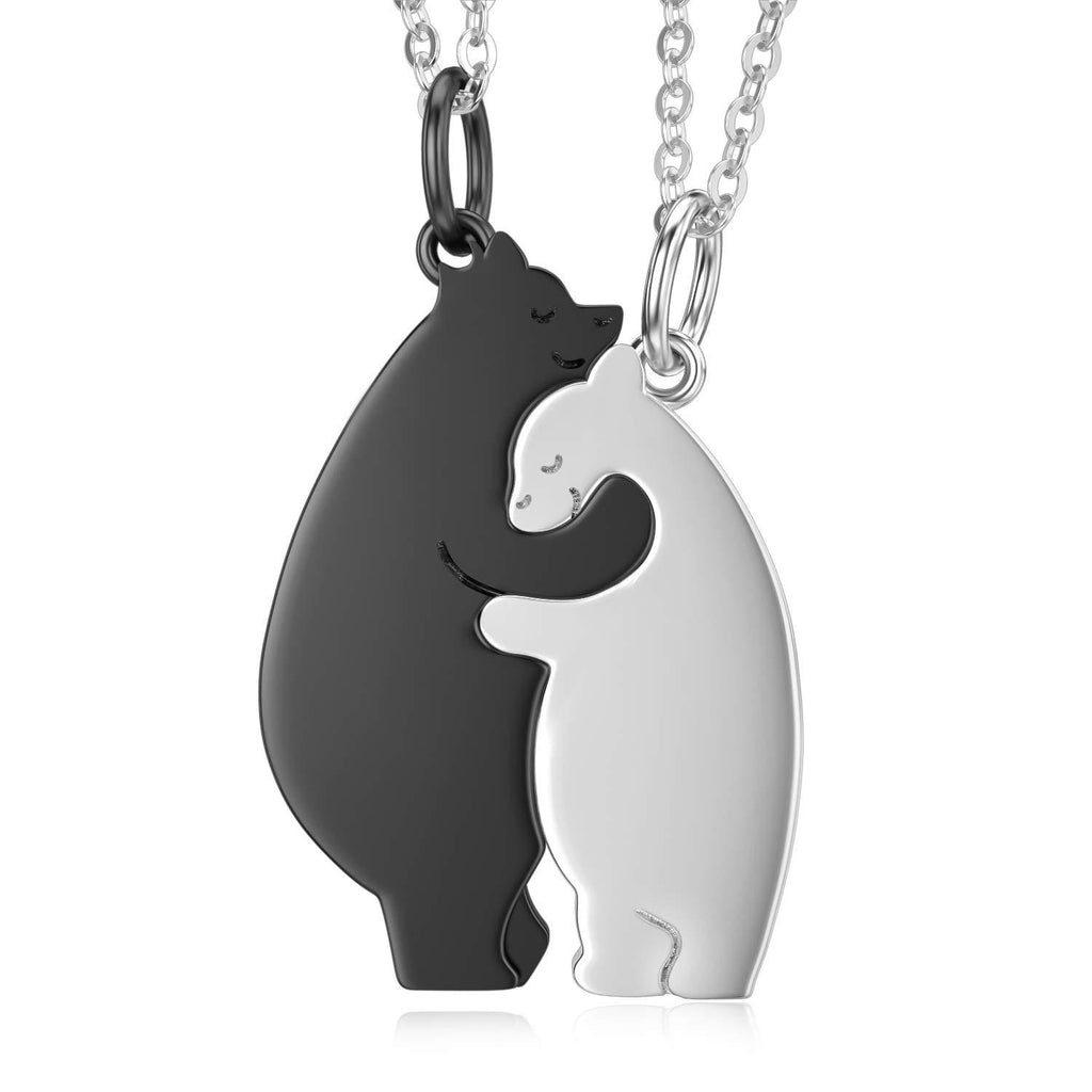 [Australia] - HARMONY BOLA Sister Necklace for 2 Bear Pendant Cute Mother Daughter Jewellery Gift for Women Best Friend 