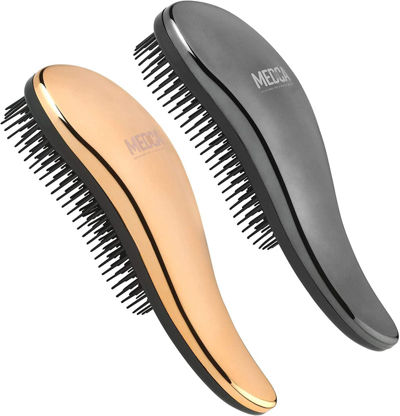 [Australia] - Detangling Brushes - Detangler Brush Set - Pain-Free Hair Brush Straightener That Removes Tangles and Knots Straightening Hair Shiny and Smooth (Rose Gold and Silver) 