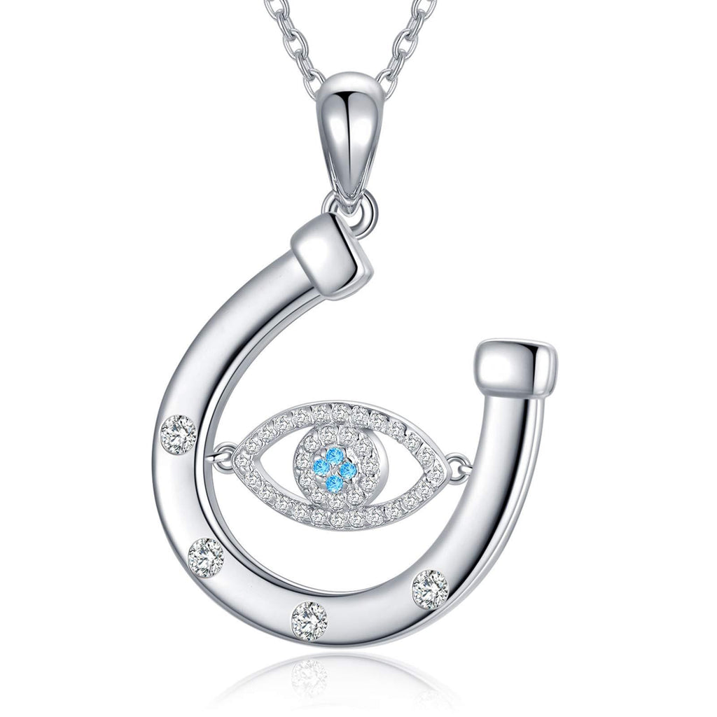 [Australia] - Horseshoe Necklace 925 Sterling Silver Lucky Charm Horseshoe Pendant Jewelry for Women Girls 