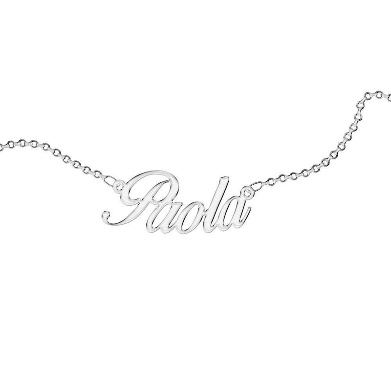 [Australia] - Personalized Necklace, for Woman, with Name. Wear Your Name. Stainless Steel and Hypoallergenic. Silver colour. Designed in Italy. Paola 