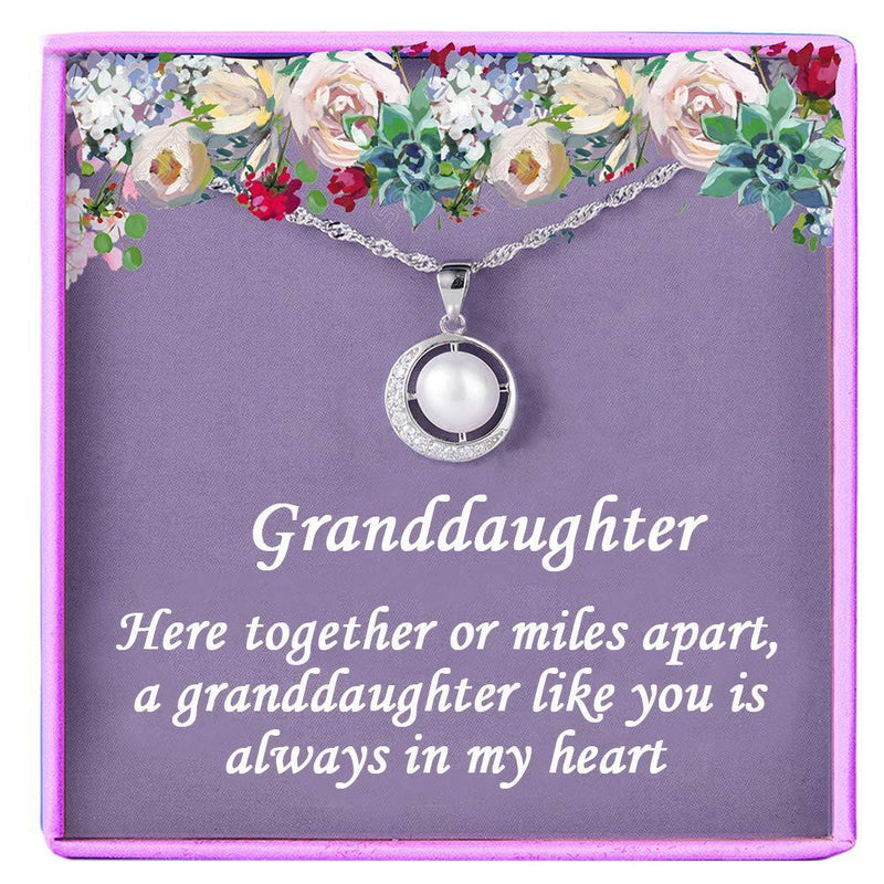 [Australia] - Granddaughter Gifts Silver Pearl Necklace from Grandmother/Grandma Gifts for Girls, Best Birthday Gift Ideas, Pendant Jewellery Necklaces, Graduation Grad 