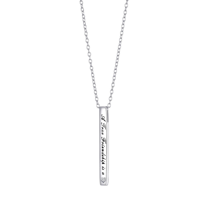 [Australia] - 1PCS Bar Necklace for Sister/Friend/Sterling Silver Sister Pendant Necklace for Women friendship is a journey without an end 