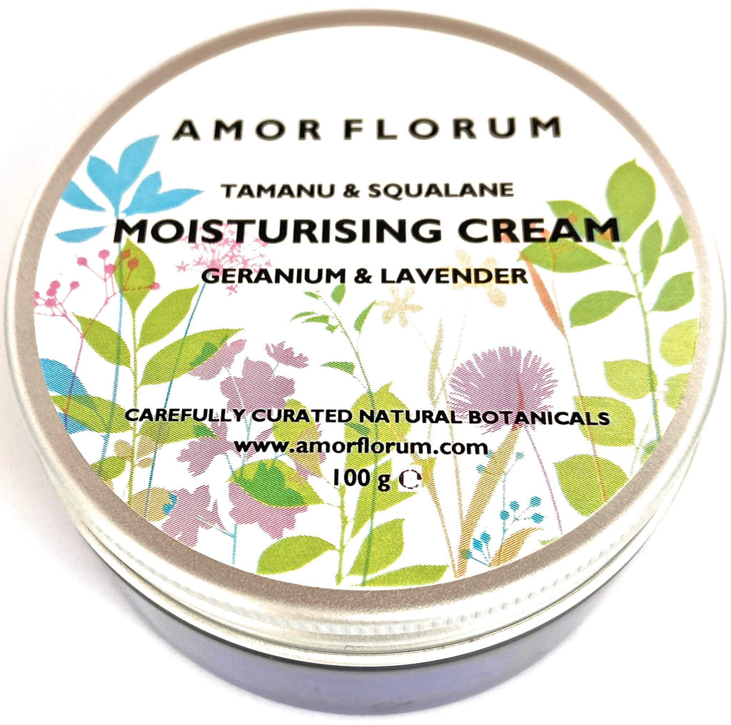 [Australia] - pH 5.5 Balanced - FACIAL MOISTURE CREAM - TAMANU, OLIVE SQUALANE, with GERANIUM & LAVENDER -100 g by AMOR FLORUM. Suitable for Sensitive Skin. Rich, Non Greasy. Hydrates, Protects Skin's Acid Mantle. 