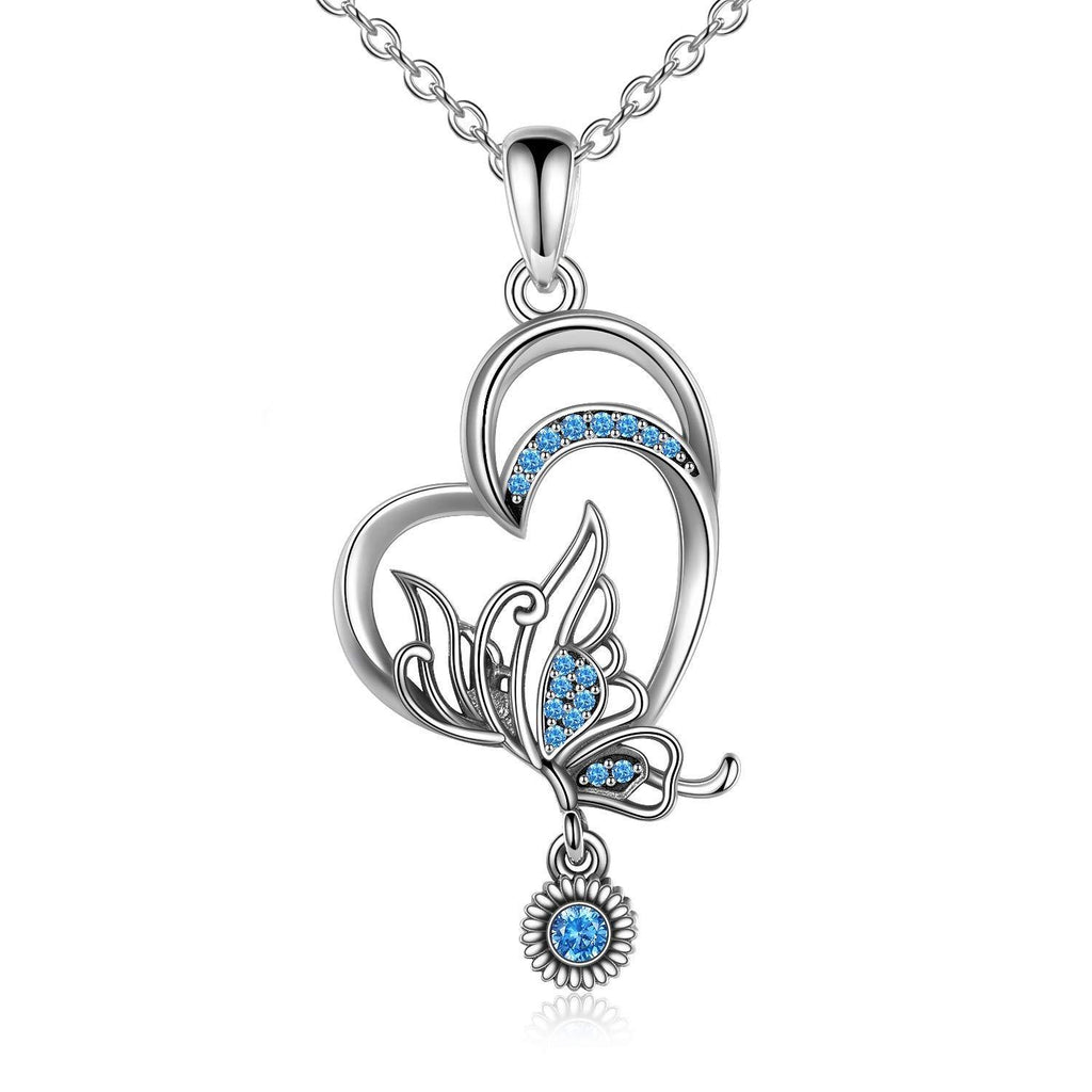 [Australia] - YFN Butterfly pendant Necklaces 925 Sterling Silver Jewellery Necklace Gift Women Girls 